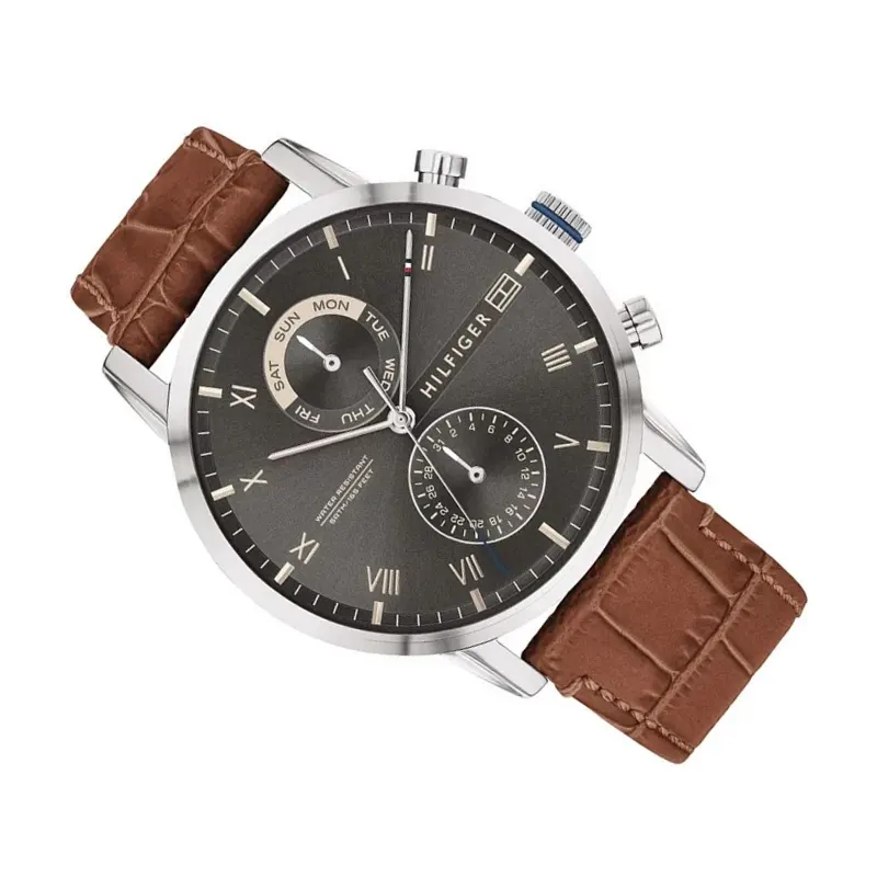 Tommy Hilfiger Kane Chronograph Brown Leather Men's Watch- 1710398